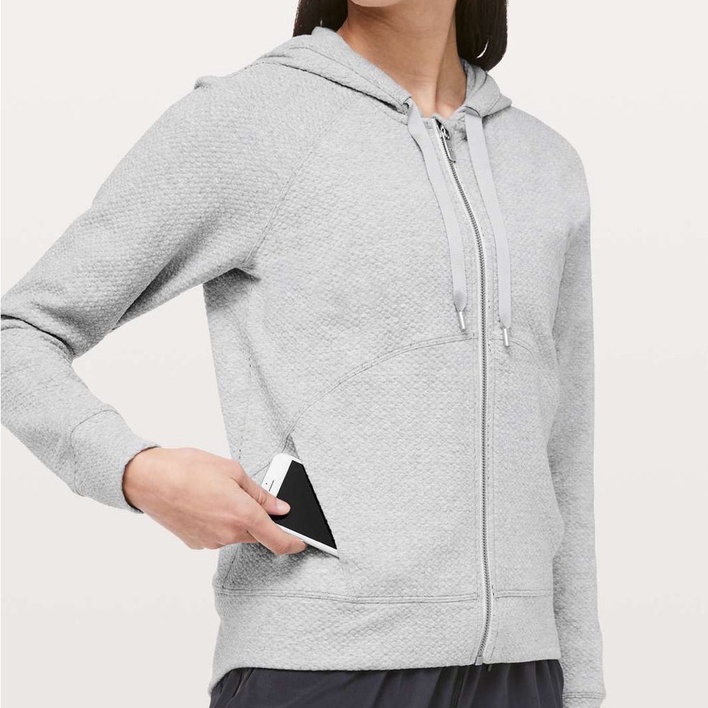 Catch A Moment Zip Hoodie Women's Gray Hooded Jacket size 4